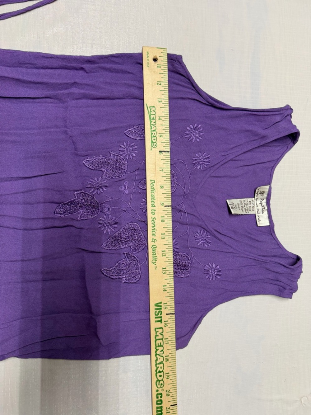Sleeveless Purple Embroidered Mini Dress Set - Picture 4 of 10
